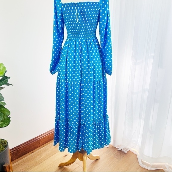 💋Anthropologie Dolan polka dots light blue maxi dress size S - Picture 5 of 16